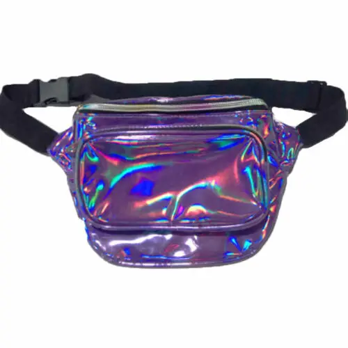 Голографическая поясная сумка с радужным узором для фестиваля через плечо сумки