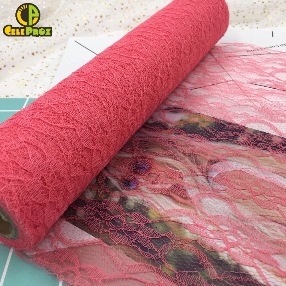 30cm 10Yards Flower Lace Tulle Roll Mesh Table Runner Centerpiece Wedding Birthday Party Bouquet DIY Tutu Skirt Chair Sash images - 6