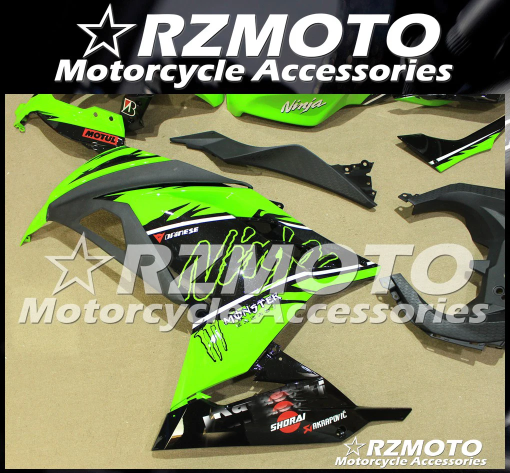 ABS обтекатель кузова комплект пригодный для Kawasaki Ninja300R 13 14 15 16 17 Ninja250R EX250 EX300 2013 2014