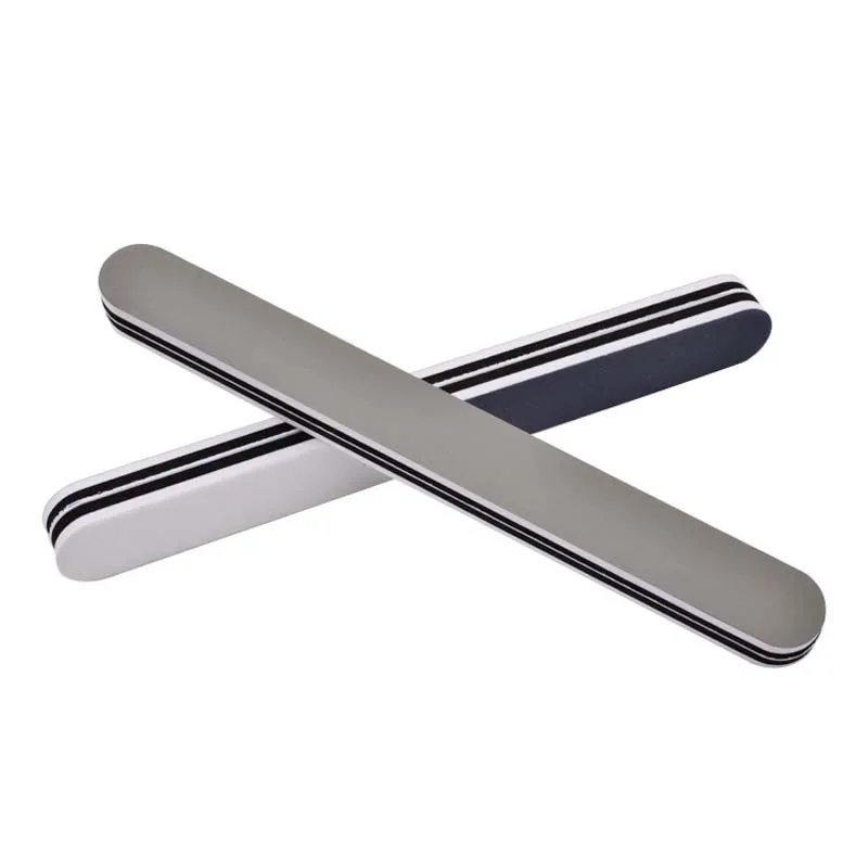 Rakado 1PC Nail File Art Salon Glitter Tool Black With White Sand Strip Polished Double-sided Manicure Buffer Pedicure | Красота и
