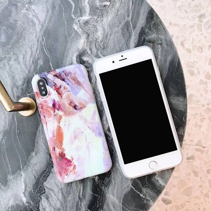 Чехол для iPhone 8 7 6s Plus XR X XS max глянцевый художественный узор мягкая задняя крышка |
