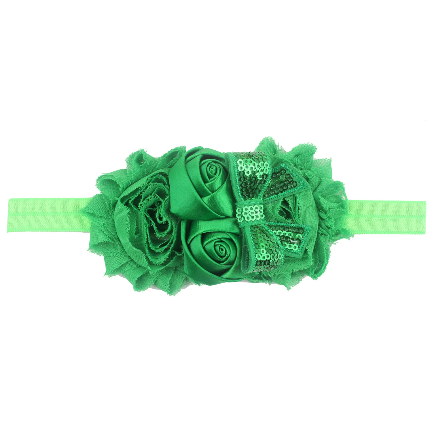 

20pcs/lot 2017 newborn hair accessories Girls' Sequins Bow Headband headwear Ribbon Rose cute elastic hair band