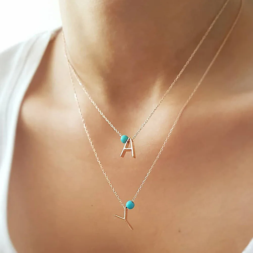 1 шт. многослойное колье Простой Модный стильный кулон из букв цепь ювелирные