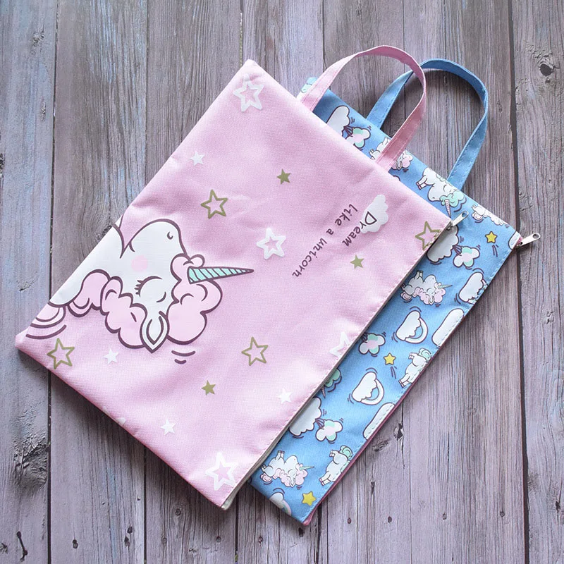 1 шт. милые пеналы единорога Kawaii холст портативные для ручек высокой емкости