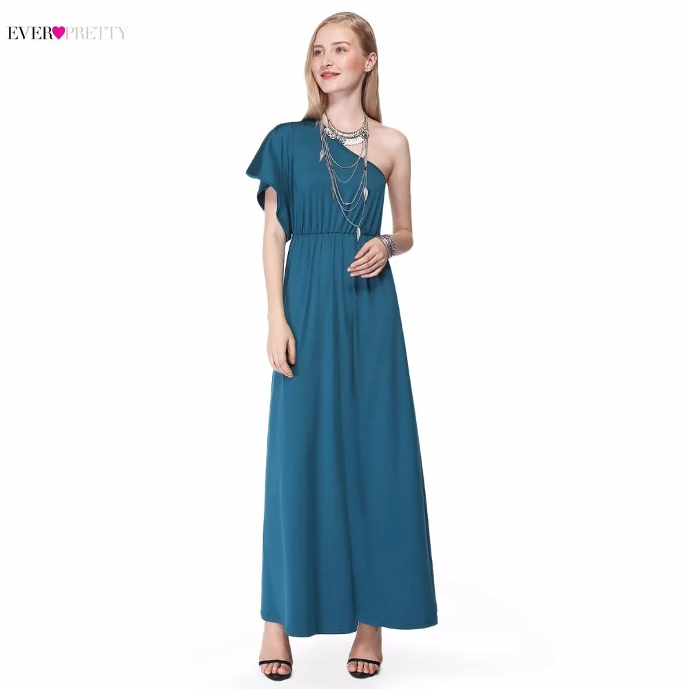 Элегантные платья подружки невесты длинные Ever Pretty A-Line одно плечо лодочка шеи