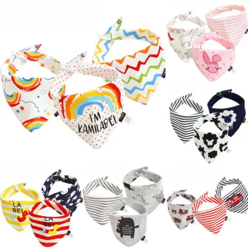 3 Pieces Kids Baby Feeding Head Scarf Towel Bib Newborn Boy Girl Cute Saliva Triangle Dribble Burp Cloths | Детская одежда и обувь