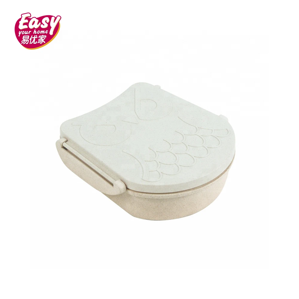 Cute Cartoon Owl Lunch Box For Kids Leakproof Food Container Storage Microwave Portable Wheat Straw Bento | Дом и сад