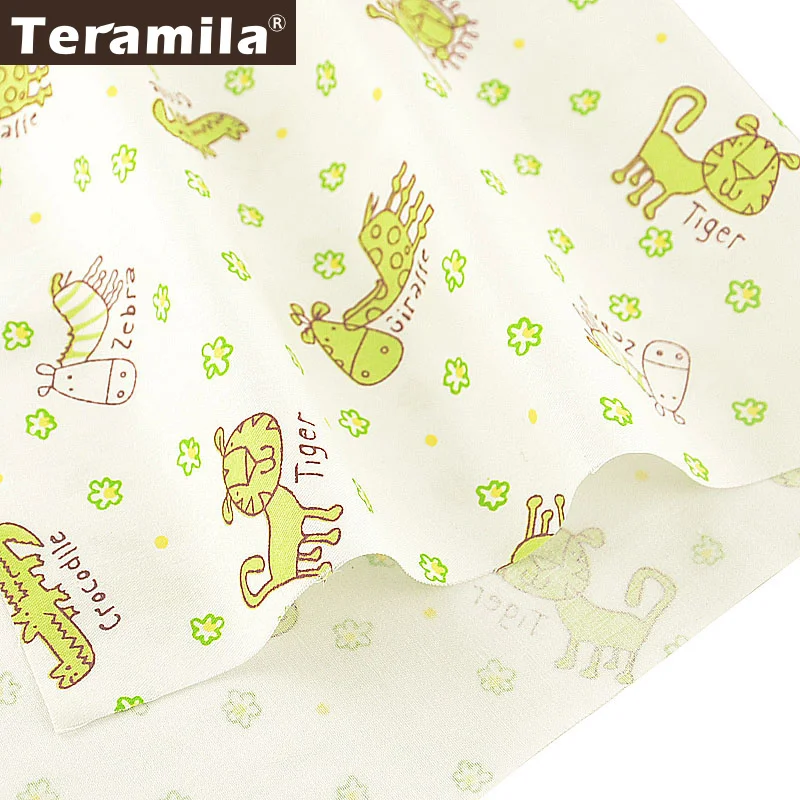 Teramila 100% хлопчатобумажная ткань с рисунком мультяшных животных дизайнерский