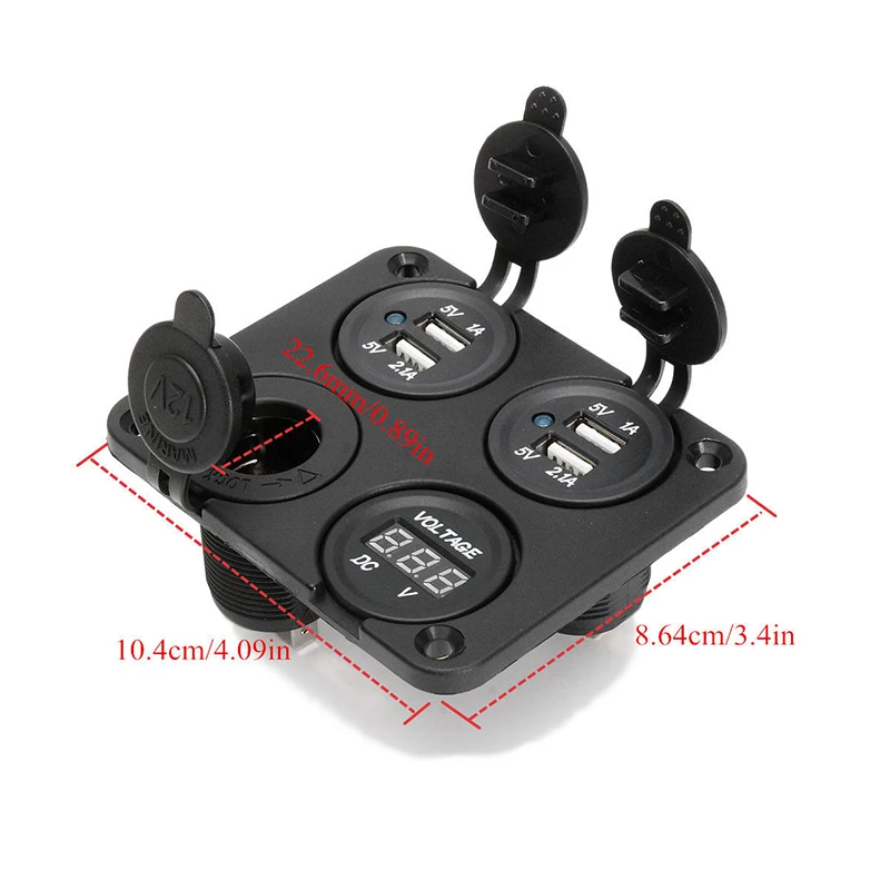 4 в 1 DC 12 V с двойным портом USB Зарядные устройства для автомобиля W/прикуривателя