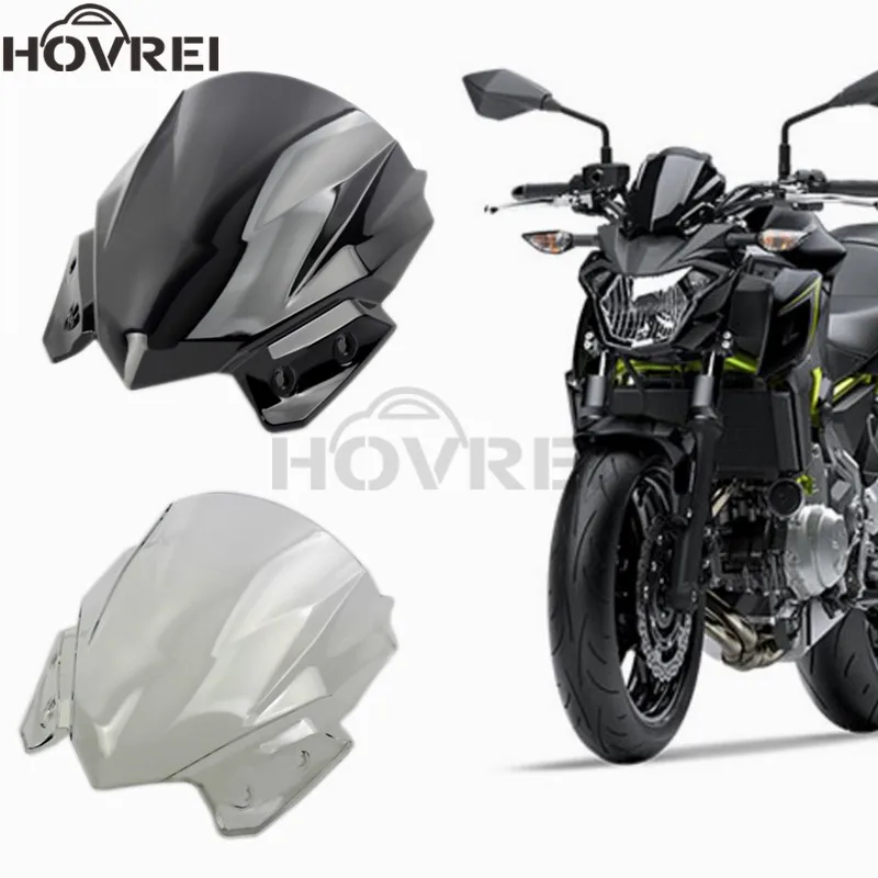 Ветровые стекла для мотоциклов Kawasaki Z650 2017 2018 черные прозрачные|Козырьки от ветра