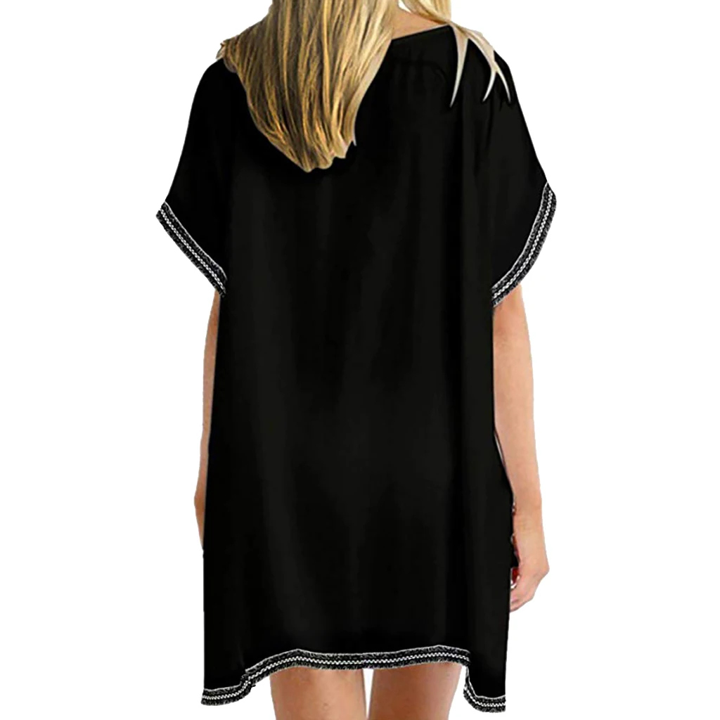 Новые Женские однотонные с коротким рукавом Свободные О-образным вырезом летние