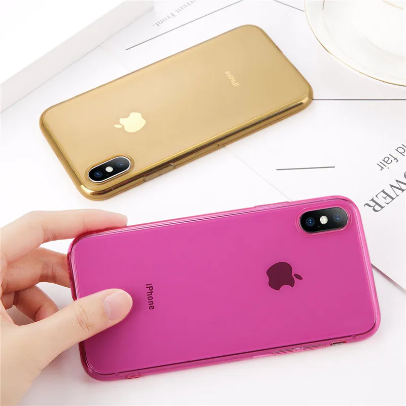 Чехол Lovebay для iPhone X 6 S 7 8 Plus тонкий прозрачный мягкий чехол из ТПУ гелевый