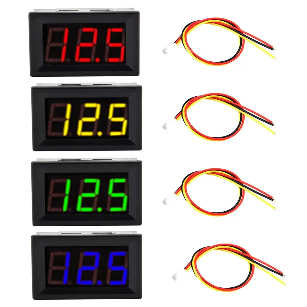 0.56 inch Digital Voltmeter 3 Wire LED Voltage Meter Panel with Reverse Protection DC0-100V | Инструменты