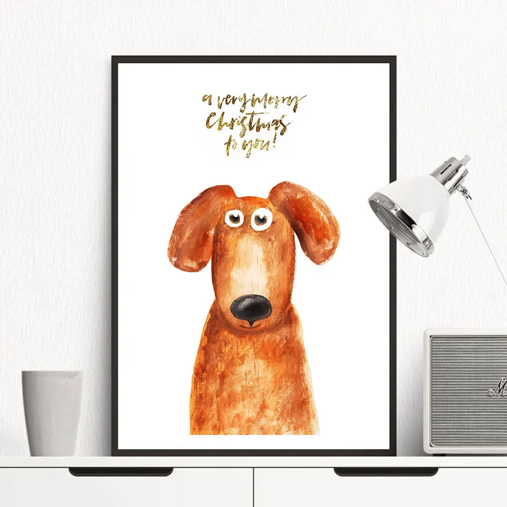 AAVV Posters and Prints Print on Canvas Wall Art Animal Picture for Living Room Home Decor Cartoon Dog Owl Mouse No Frame | Дом и сад