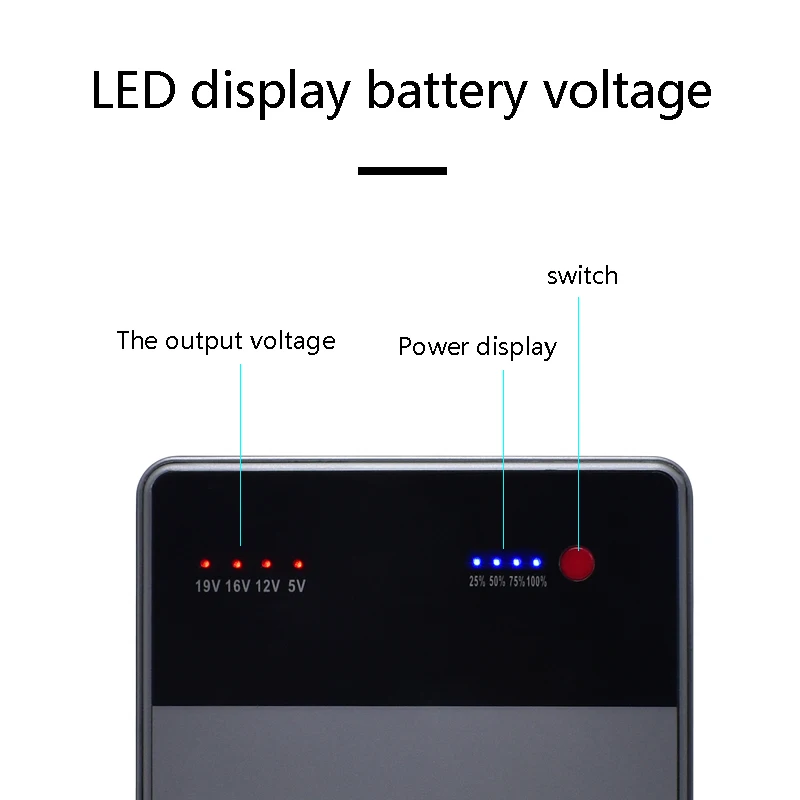 Новый 30000 мАч Ноутбук power Bank 3.5A 19 В в DC 2 USB внешний аккумулятор зарядное устройство