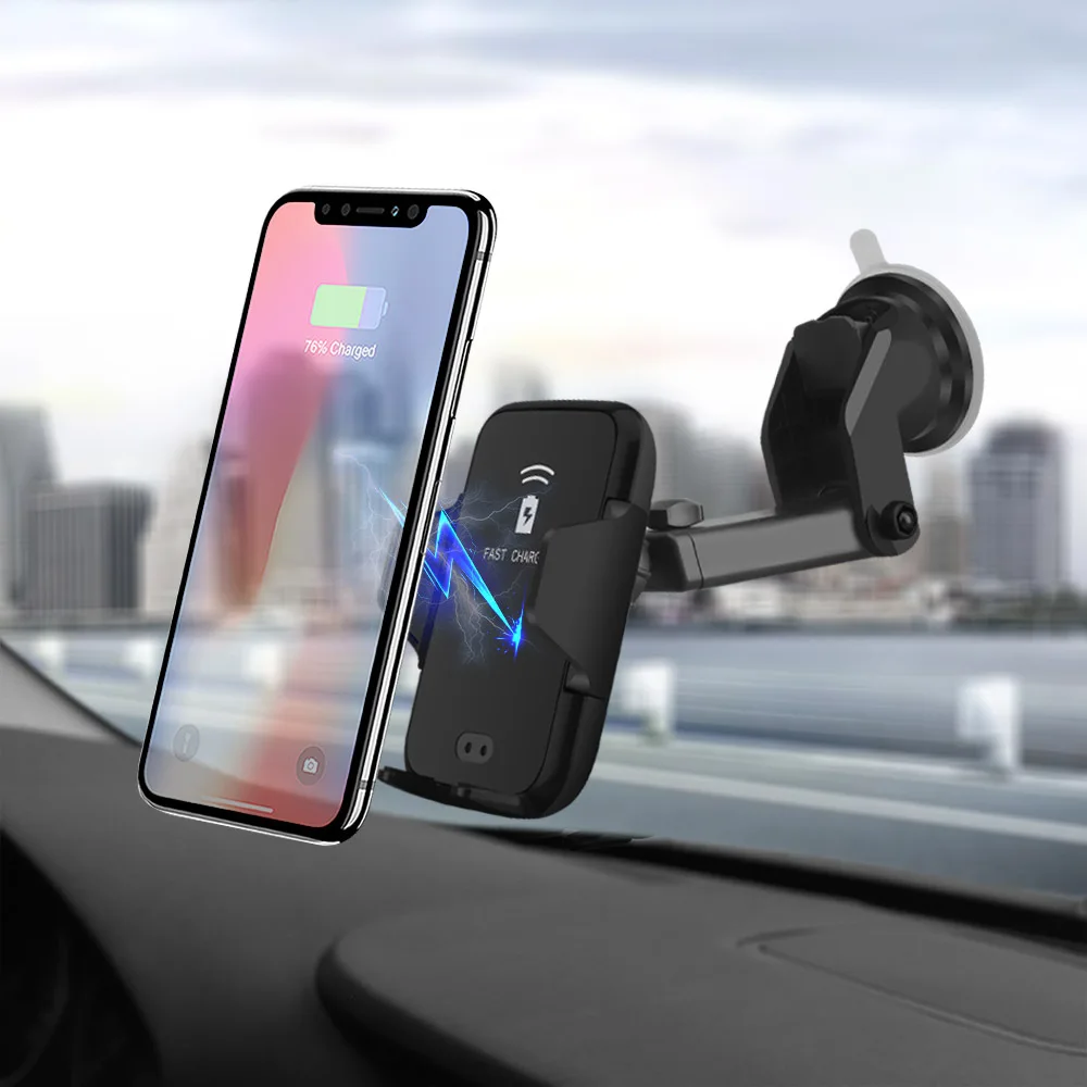 iONCT Intelligent Sensor Car Phone Holder for iPhone X XS Max Wireless Charger Universal Mount Mobile Stand | Мобильные телефоны и