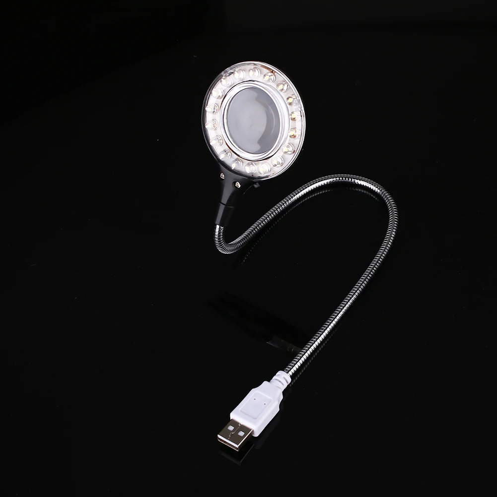 18LED супер яркий USB Ночной светильник черная белая лампа холодный белый|Настольные