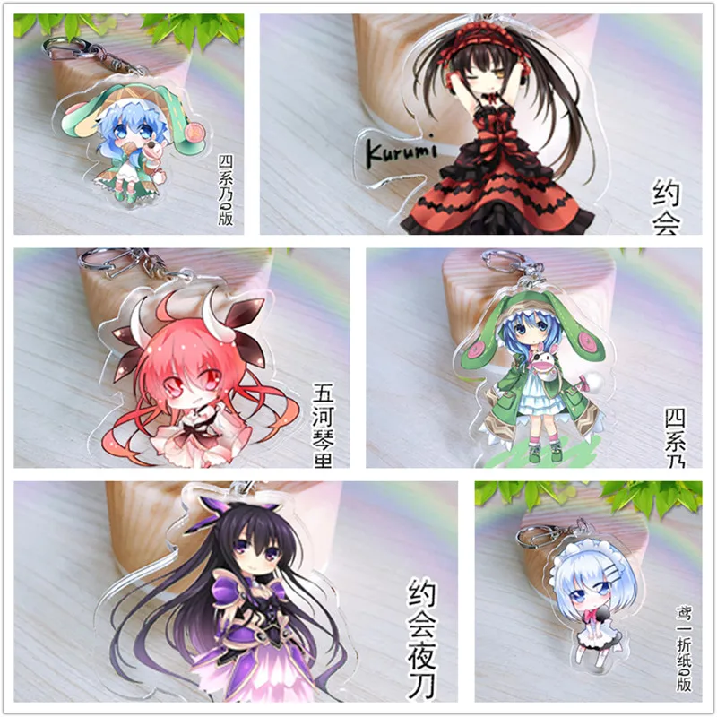 

10 шт./лот аниме Дата Живая акриловая игрушка брелок Yatogami Tohka фигурка сумка кулон двусторонний брелок кукла для подарка