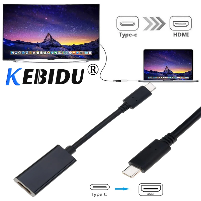 Адаптер с USB C на HDMI совместимый адаптер 4K 30 Гц Тип 3 1 штекер гнездовой для