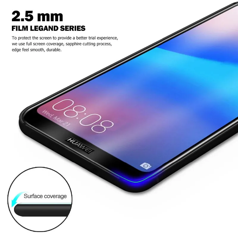 Закаленное стекло с полным покрытием для Huawei P20 Lite защита экрана защитное на huawei p