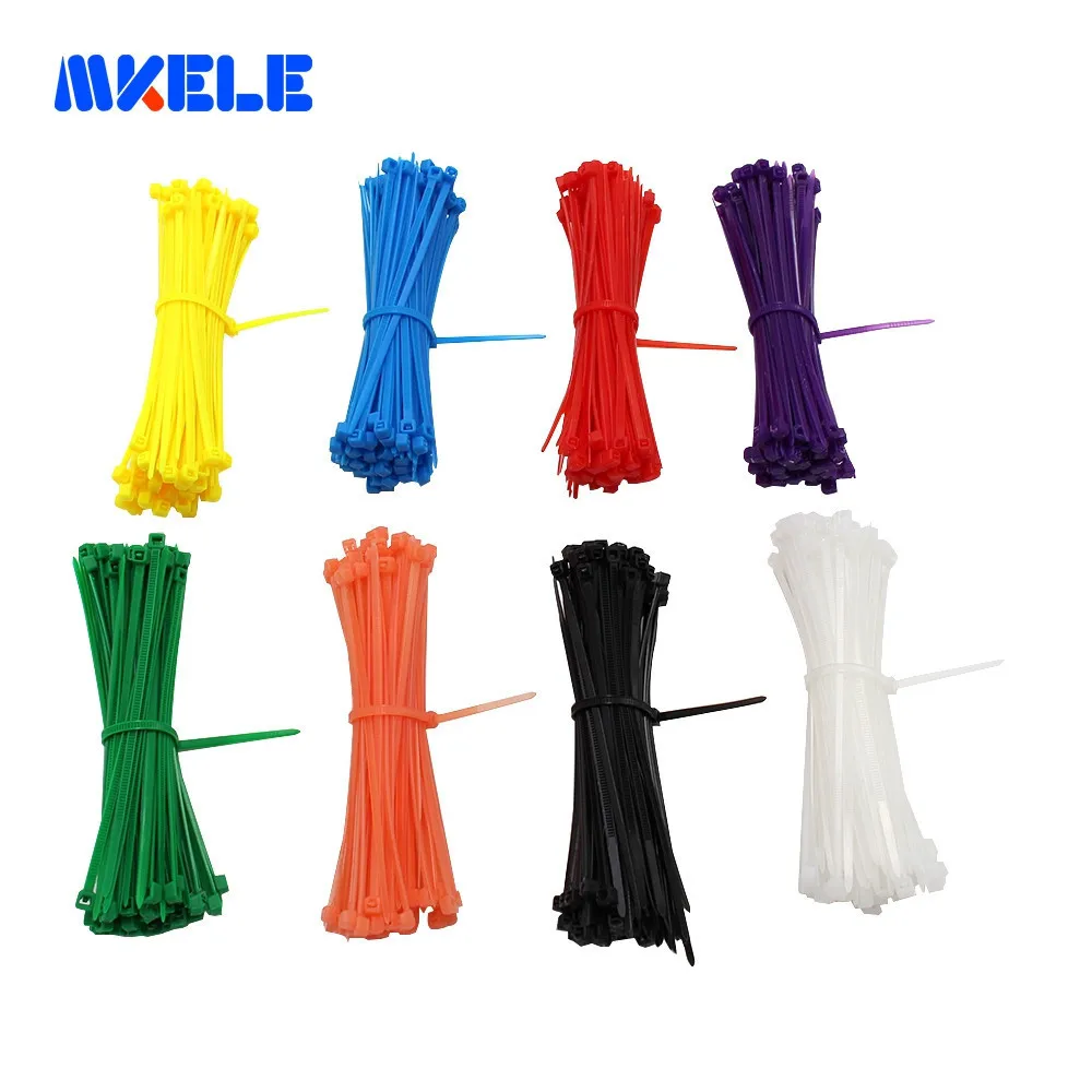 

CE UL ROHS Self-locking Nylon Plastic Cable Tie Zip Wire Tie 3*100mm 100pcs/bag 8 Colors Nylon 66 Fasten Wire Wrap Strap