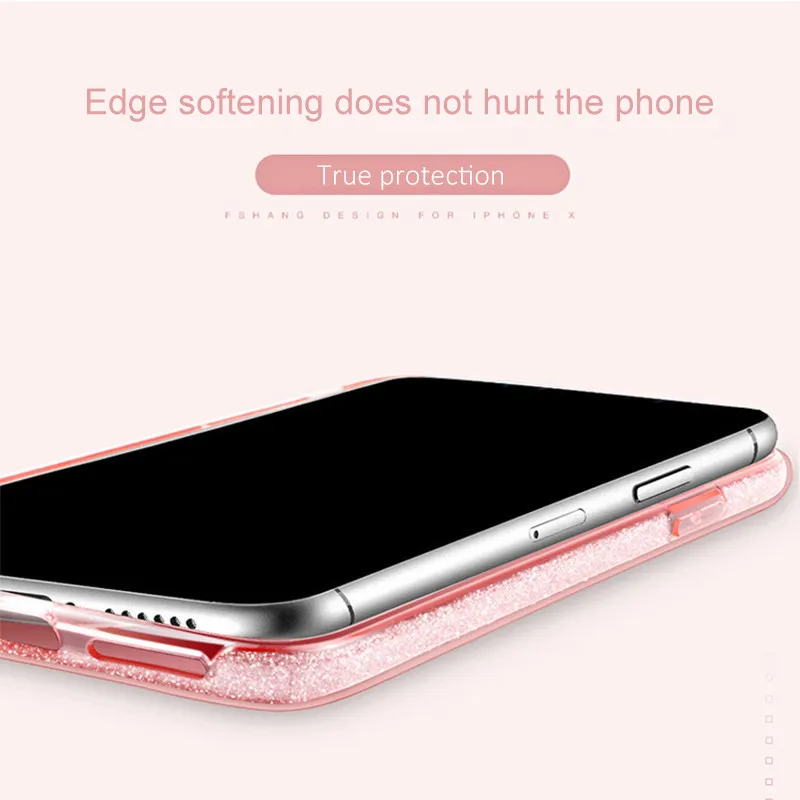 Чехол для Iphone 7 чехлы 6 6s 8 Plus блестящий прозрачный мягкий чехол из ТПУ X XR XS