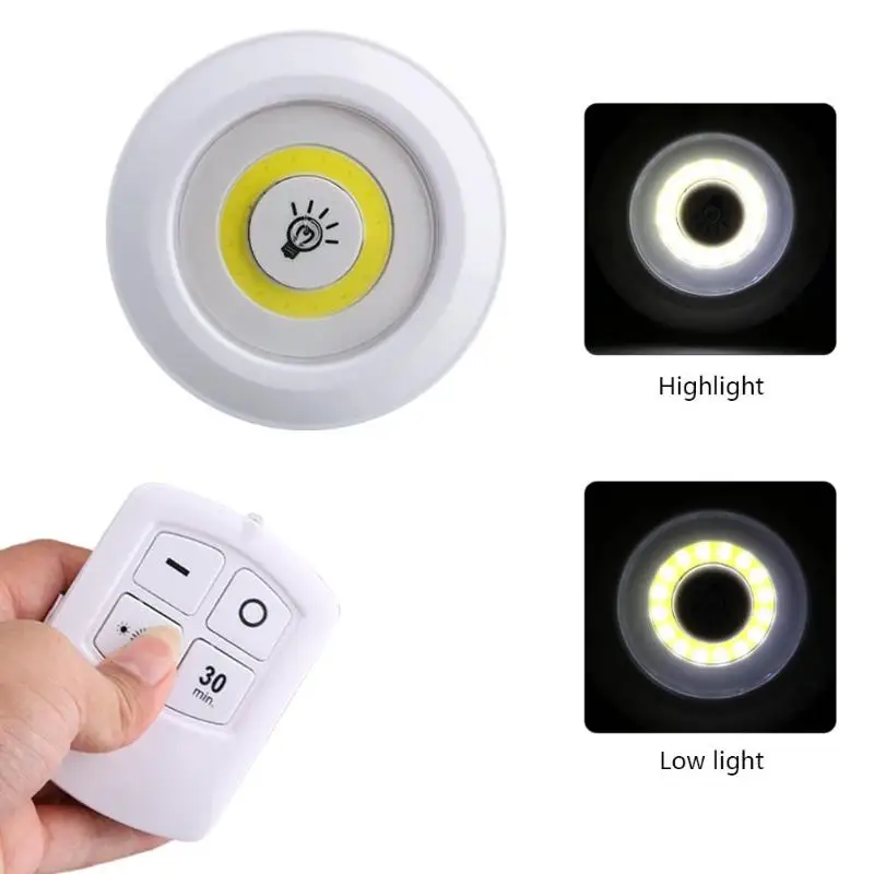 Новый COB LED свет 2 режима дистанционного управления мини ночник батарея питания