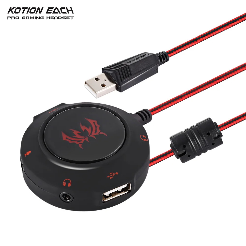 KOTION каждый S2 внешняя звуковая карта USB Plug and Play стерео гарнитура адаптер для ПК