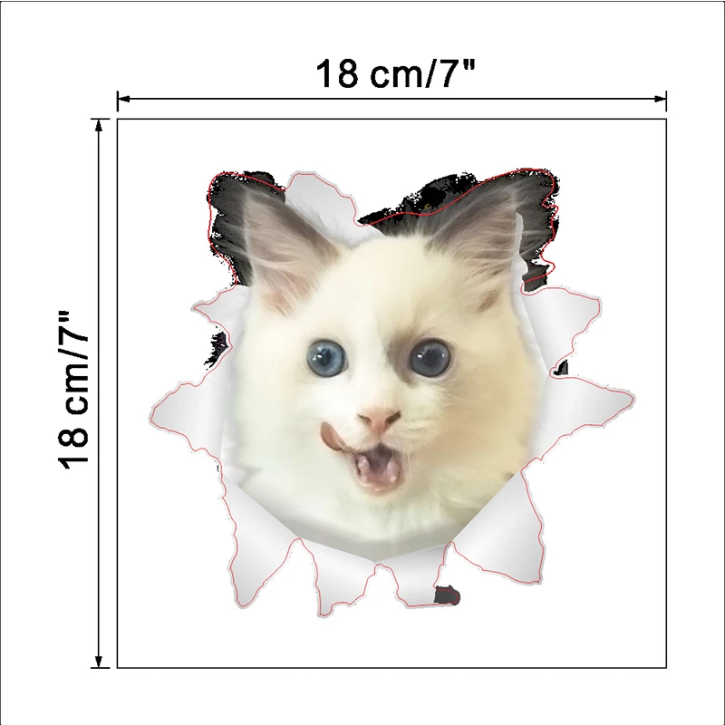 Новая Милая Наклейка на стену 3D разбитая стена кошка котенок крышка ванная