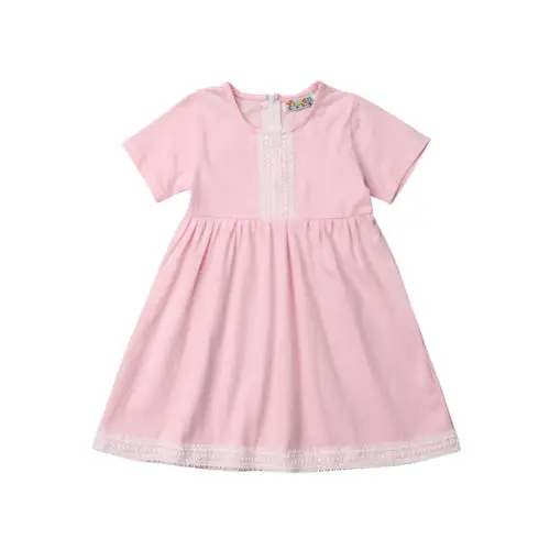 Toddler Baby Kid Girl Clothing Dress Casual Short Sleeve Cute Princess Ruffle Summer Dresses Clothes Girls 2-7T | Детская одежда и