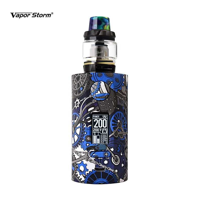 Набор электронных сигарет Vapor Storm Storm230 Puma 200W TC Box Mod без аккумулятора 18650 с OLED-экраном и атомайзером Hawk Tank Vape.