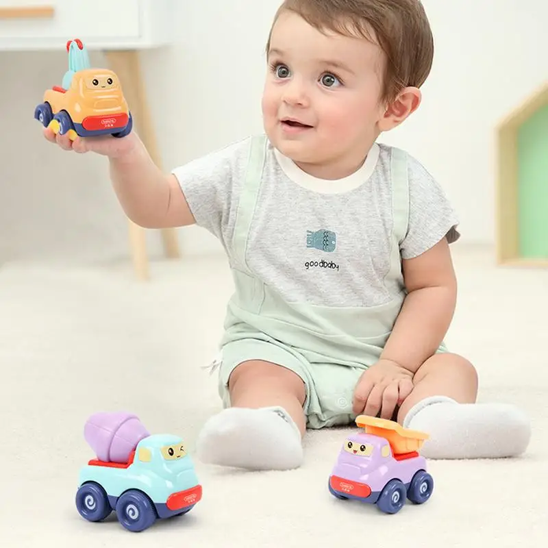 

Inertia Cartoon Car Toy Set Mini Style Wear-resistant Drop-proof Engineering Car Model Toy Lovely Gift For Baby