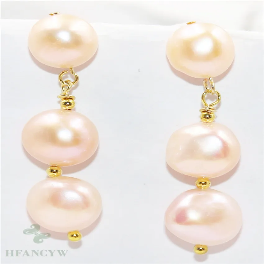 11-12mm Pink Baroque Pearl Earrings Ear Stud AAA Wedding Luxury Real Cultured Party Women Accessories Classic Flawless | Украшения и