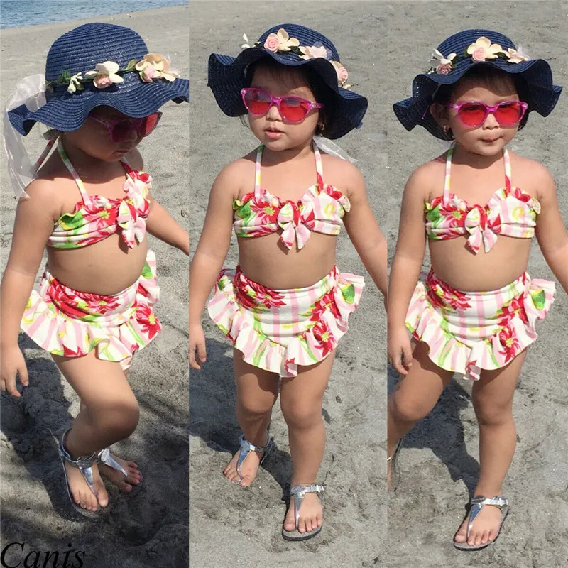 Boho Kids/Модная одежда для купания маленьких девочек летние хлопковые укороченные