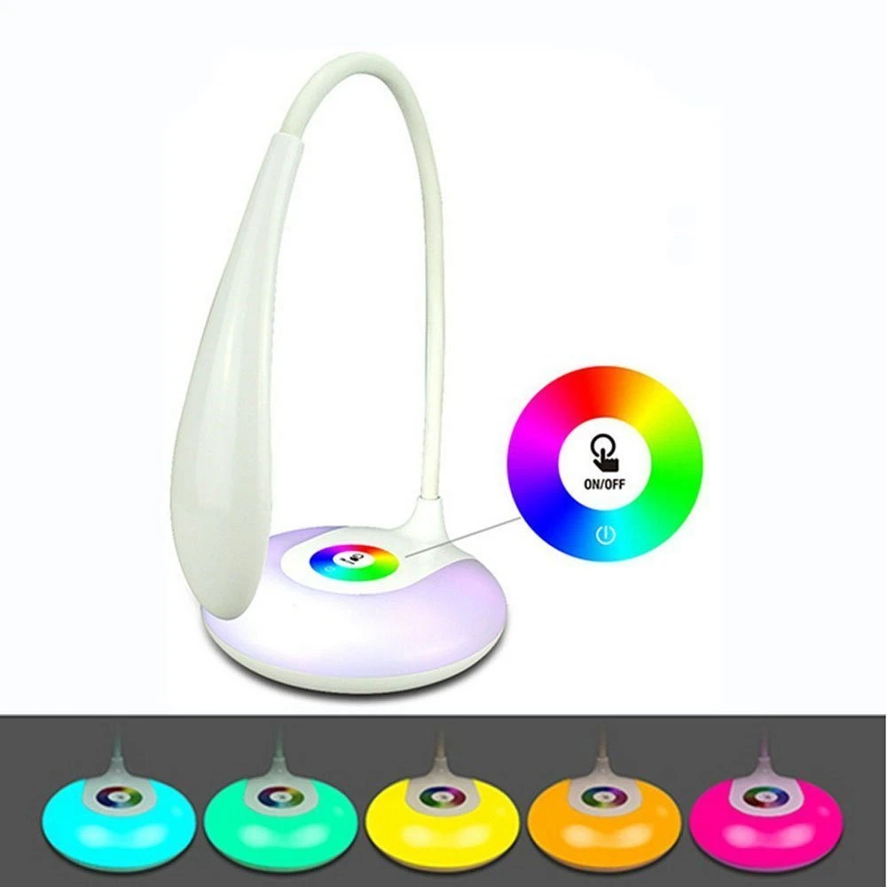 RGB диммируемая светодиодная детская настольная лампа которая защищает глаз USB