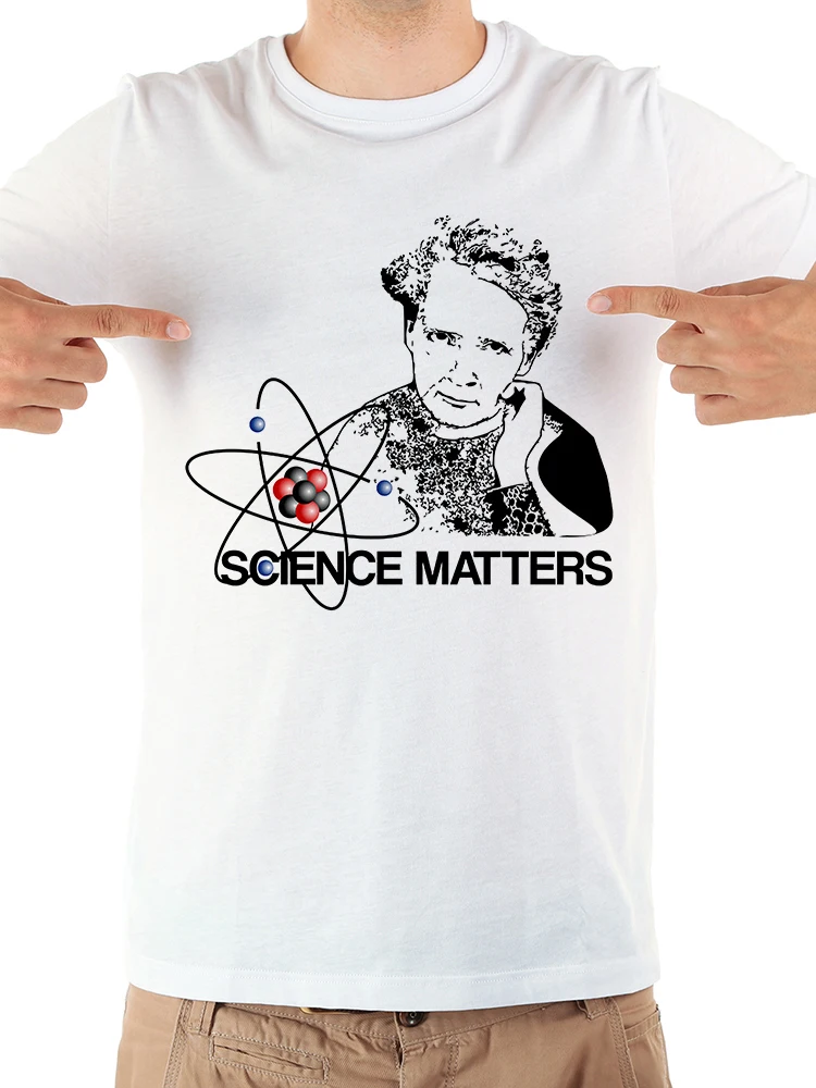 Мужская Повседневная футболка Science matters geek белая лето 2019|Мужские футболки| |