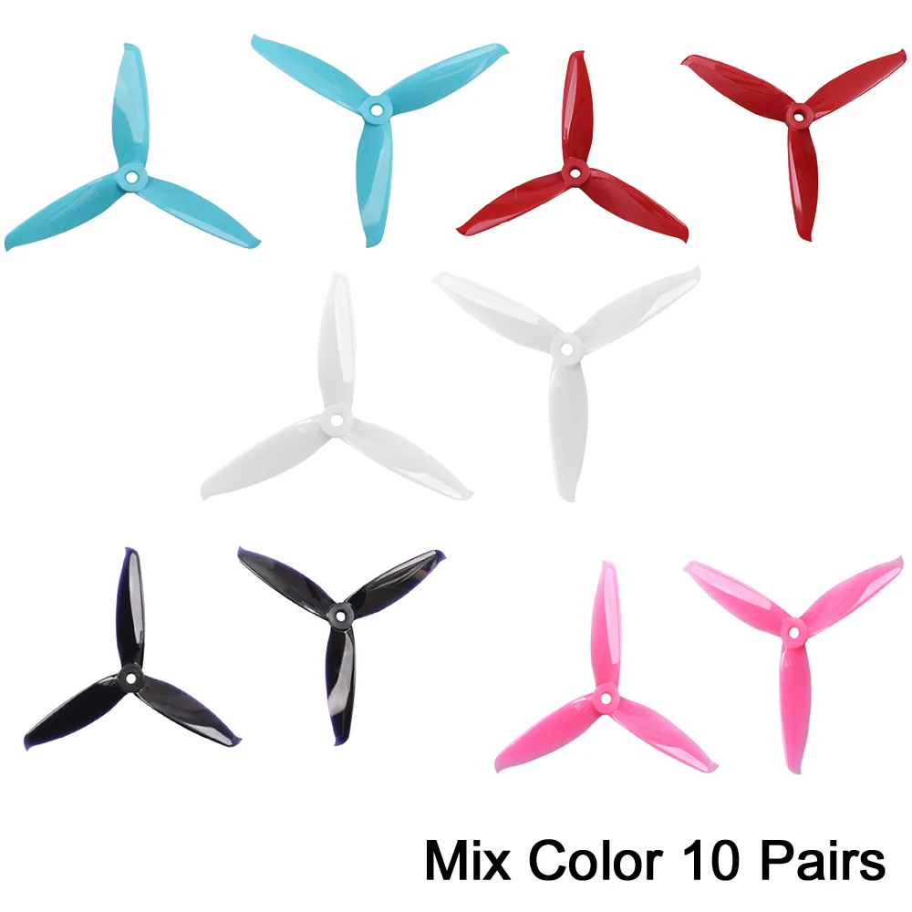 

10Pair GEMFAN Flash 5152 5 Inch 3Blade CW CCW Propeller Props for 2205 2206 Brushless Motor for FreeStyle DIY FPV Racing Drone