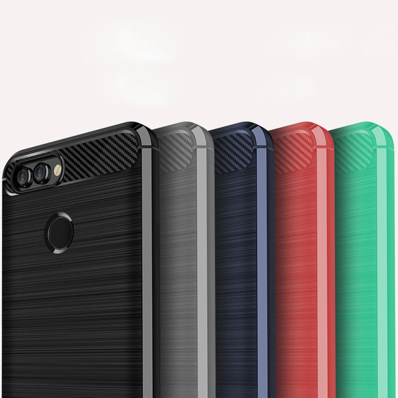 Легкий Чехол для телефона Huawei Y5 Y6 Y7 2017 Prime Y9 2018 матовый чехол из углеродного