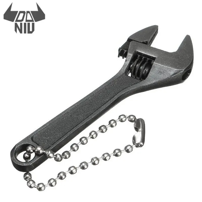 

DANIU High Quality 66mm 2.6 Inch Mini Metal Adjustable Wrench Spanner Hand Tool 0-10mm Jaw Wrench Black for Repairing