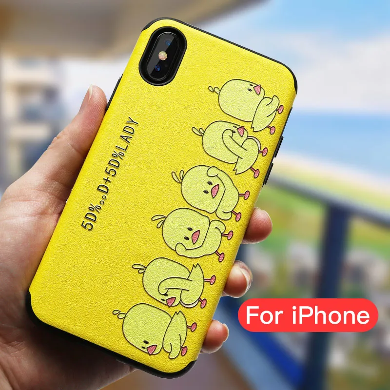 Чехол для Телефона iPhone X XS MAX XR Милая желтая утка Мягкий защитный чехол 8 Plus 7Plus 6S 6 |