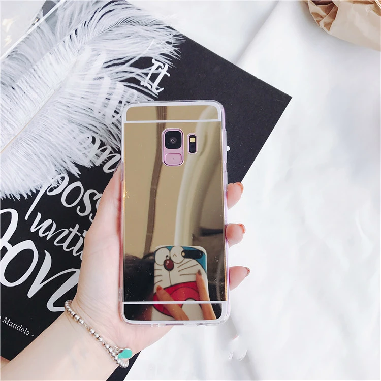 Оригинальный роскошный зеркальный чехол из ТПУ для Samsung Galaxy A750 S10 S9 S8 Plus Lite Note8 9 J4 J6