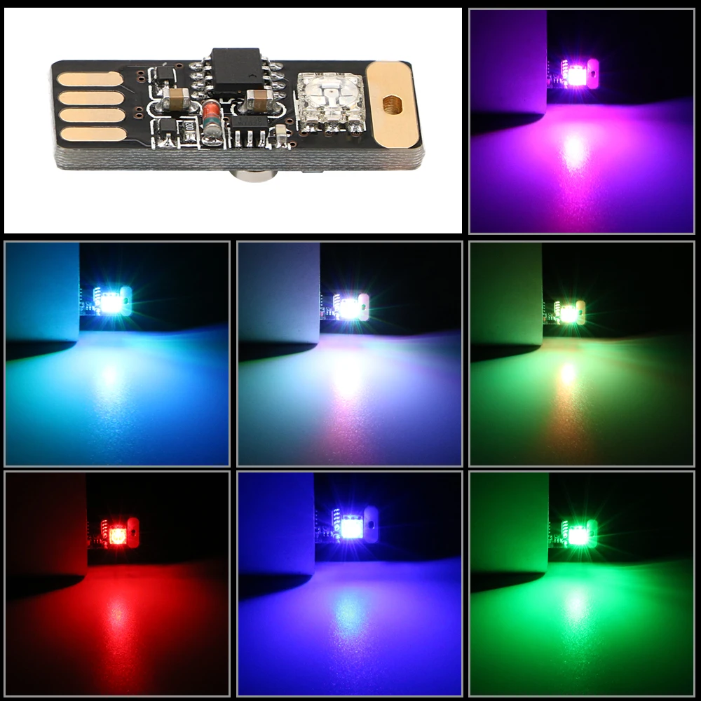 FORAUTO Автомобильный светодиодный USB RGB атмосферный светильник портативный мини