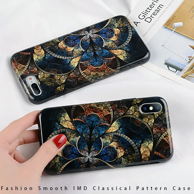Футляр для телефона Lovebay Flower для iPhone X 8 7 Plus с гладким IMD классическим рисунком, чехол из мягкого силикона Retro on.