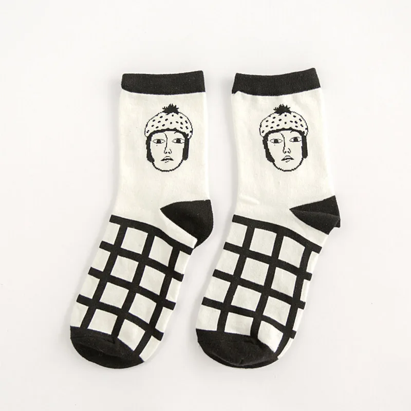 

Funny Warm Strip White Adjustable Cotton 1Pair Hipster Art Cool Comfortable Elastic Free Size Cartoon Soft Sock Gifts