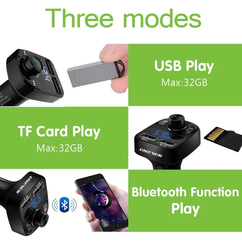 Автомобильный комплект аудио mp3-плеер FM-передатчик Aux-модулятор Bluetooth гарнитура