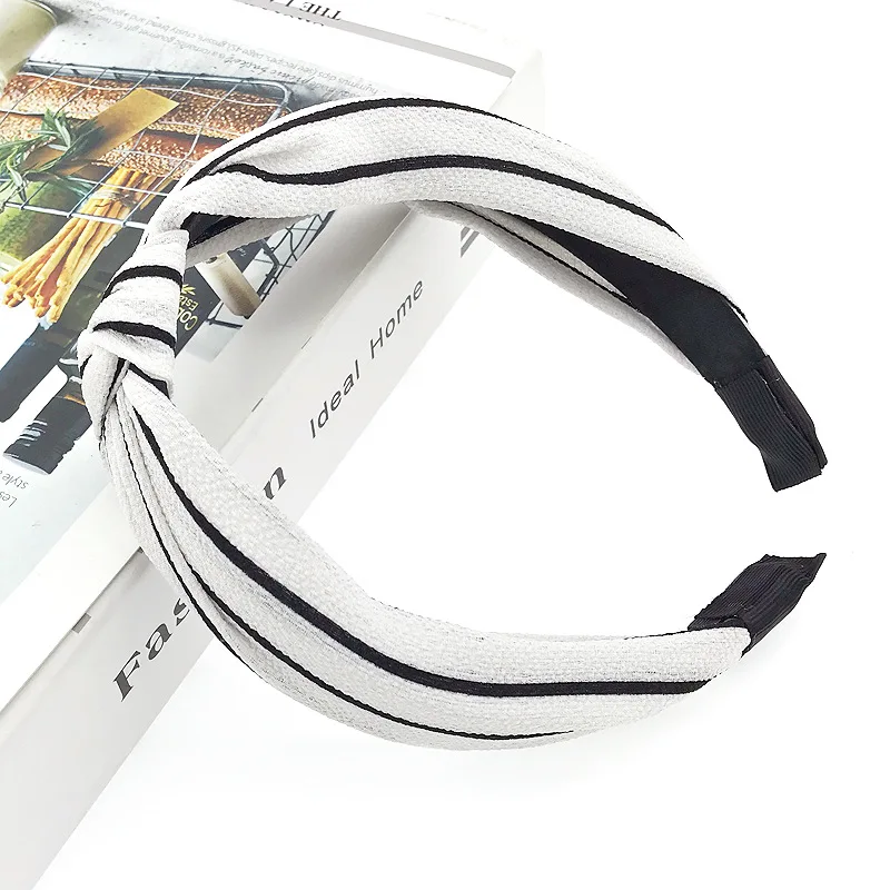Simple Striped Hairbands Fashion Fabric Wide Side Knotted Sport Turban Headband Hair Hoop Ladies Girl Headwear Accessories | Украшения и