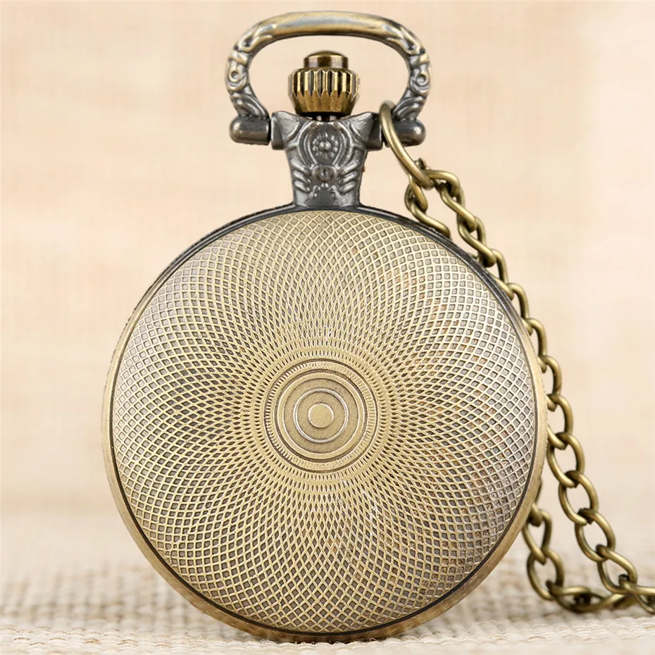 Exquisite Bitcoin Design Full Hunter Quartz Pocket Watch Numerals Display Pendant Clock Men Women with Retro Necklace Chain relo