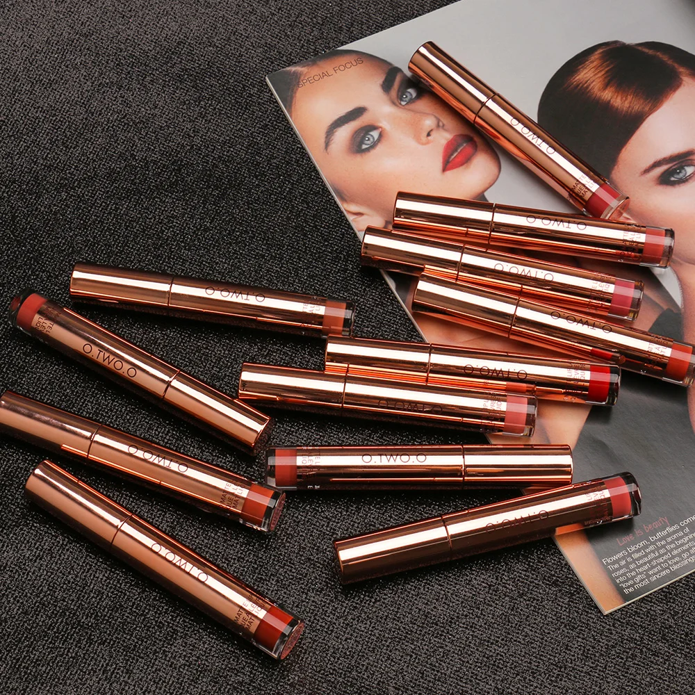 

O.TWO.O Matte Lip Gloss 12pcs/set Waterproof Long Lasting Velvet Liquid Lipstick Lip Tint Pigment Red Lips Makeup Kit