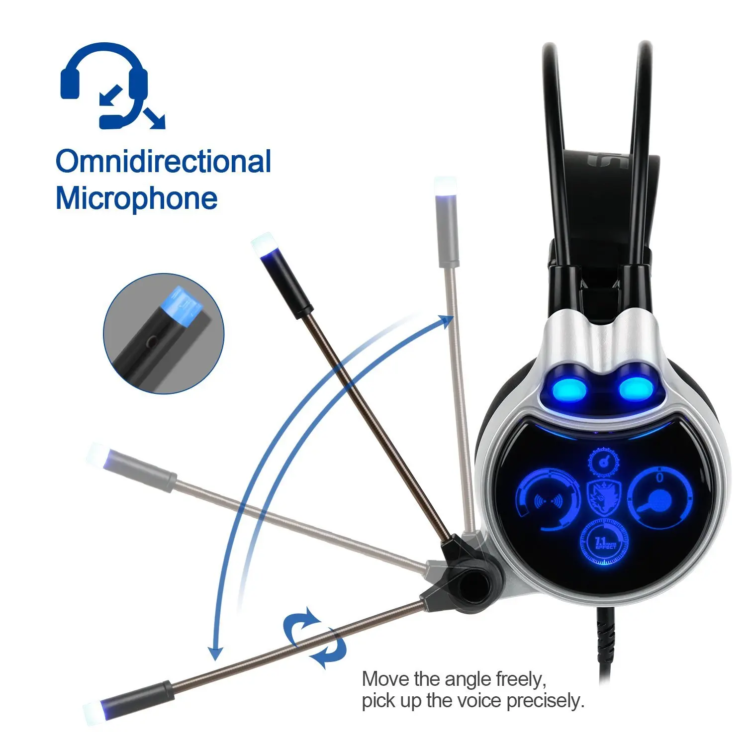 Sades SA908 игровая стереогарнитура Over-Ear Шум-изоляции наушники с микрофоном