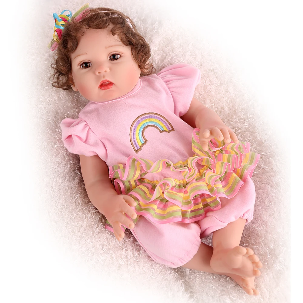 48cm Full Soft Silicone Reborn Baby Dolls Lifelike Alive Girl Bath Play Toy Cute Bebe Boneca Menina Kids Birthday Surprise Gifts | Игрушки и